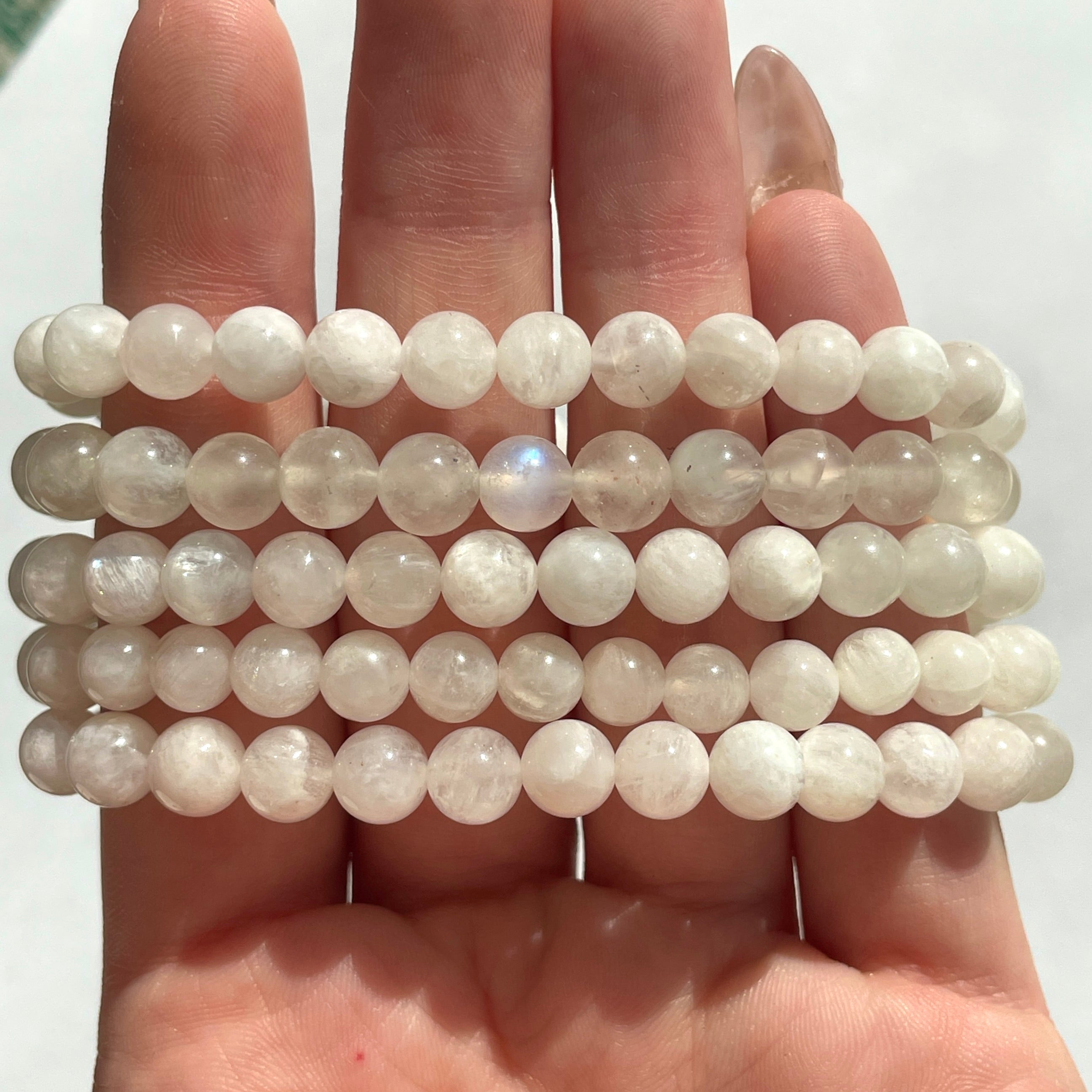 Rainbow Moonstone Beads Bracelet 6mm Rainbow Moonstone Beads Bracelet 6mm